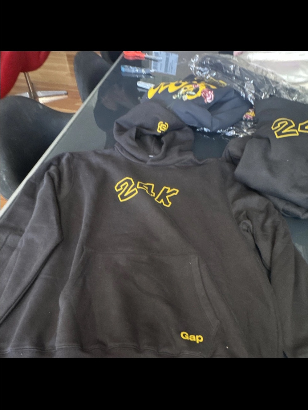 GAP Black Hoodie with Yellow 2AK Chest Logo